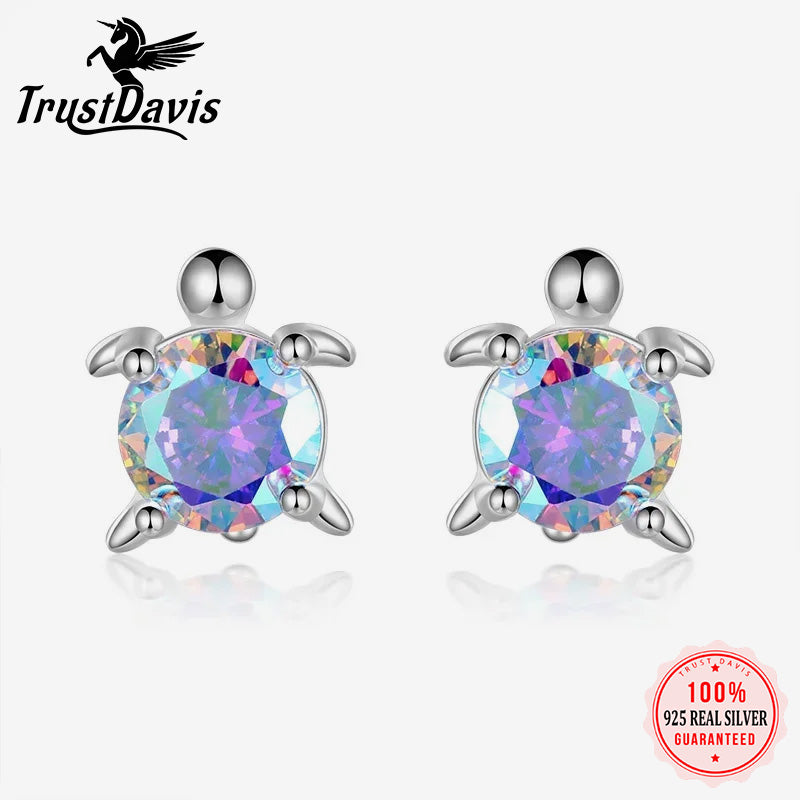 Fashion Tortoise CZ Screw Stud Earrings DF2019
