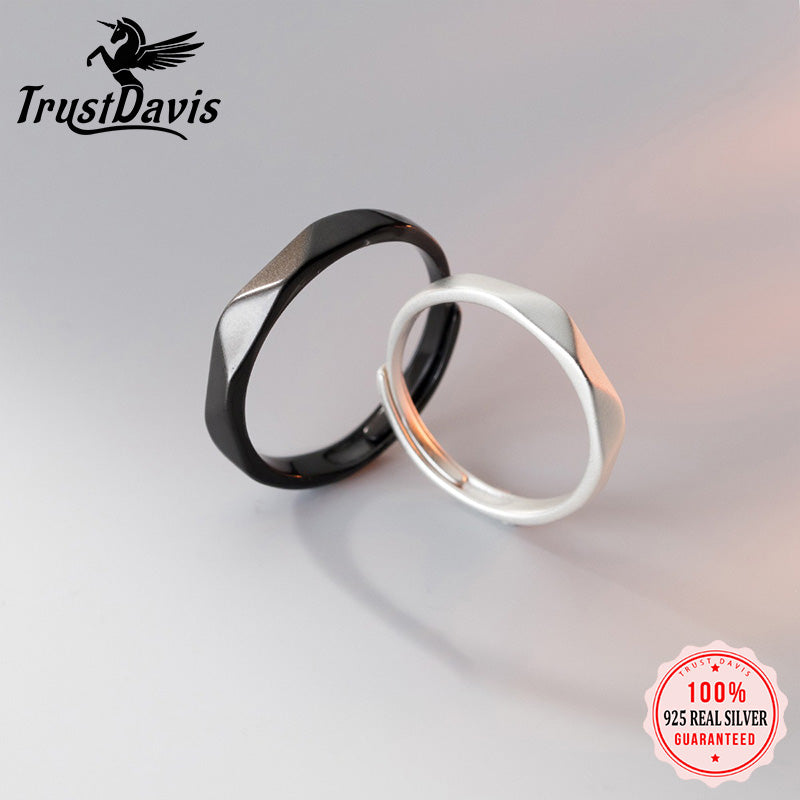 Simple Couple Rings Frosted Open Rings for Men and Women Jewelry Gift DS4321