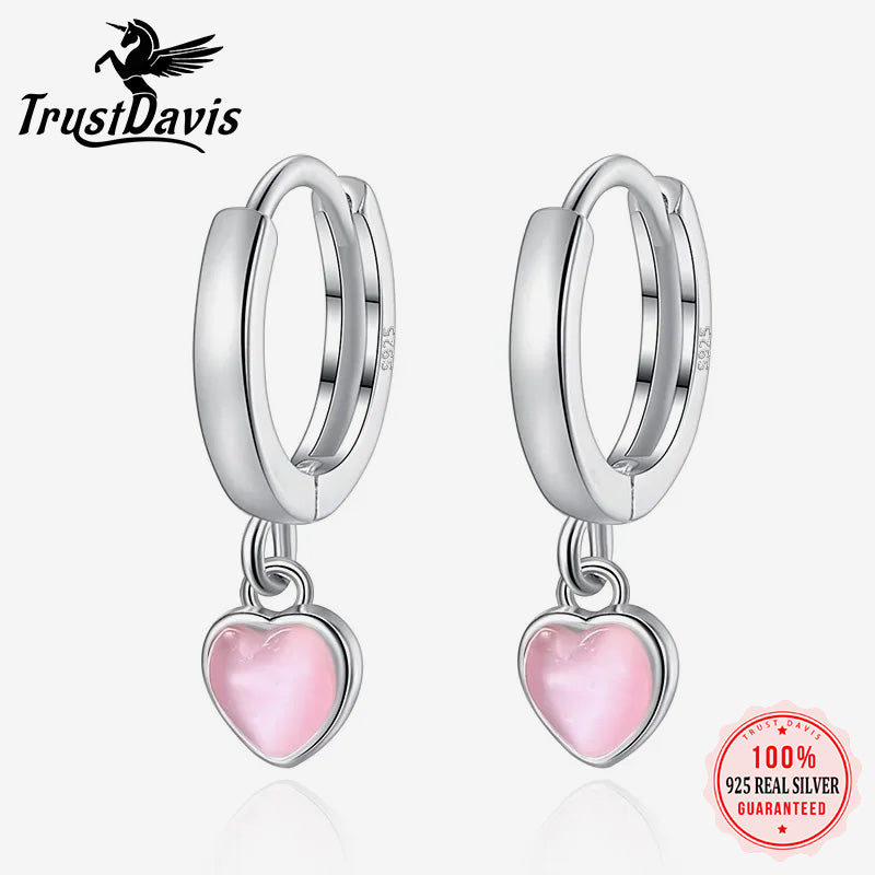 Fashion Sweet Heart Drop Charm Hoop Earring DA2289