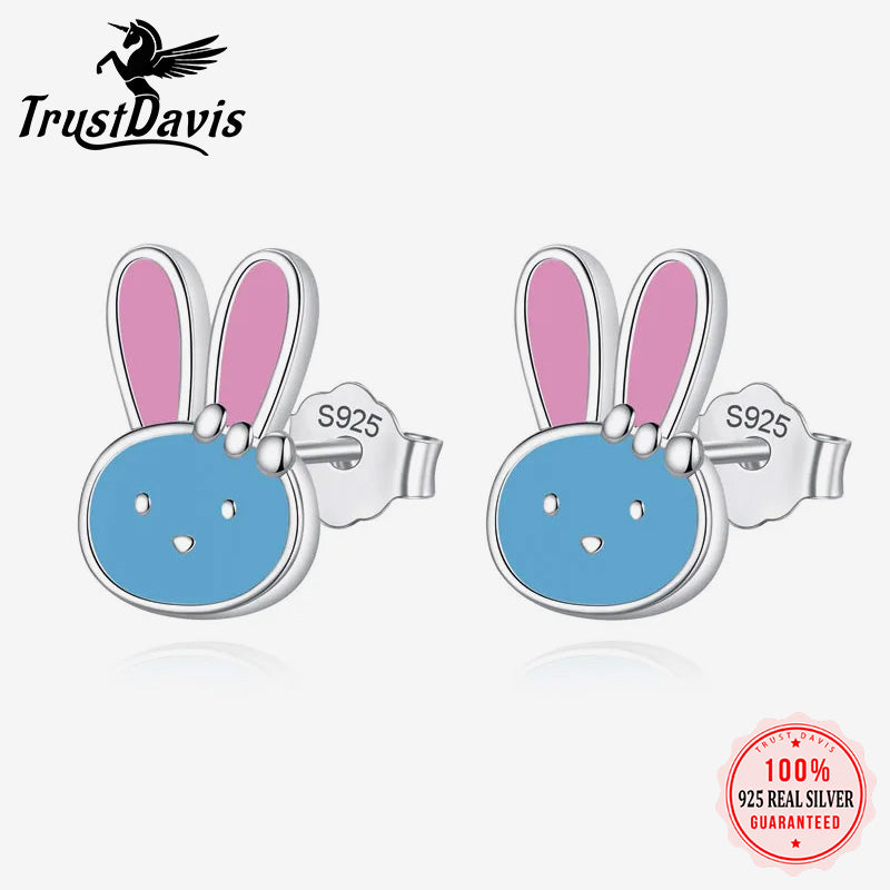 Cute Glaze Animal Rabbit Charm Stud Earrings DK024