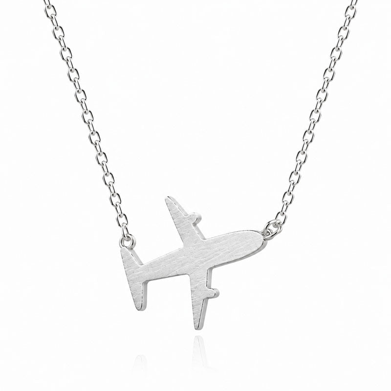 925 Sterling Silver Cute Plane Aircraft Earring Ring Pendant Necklace DA456