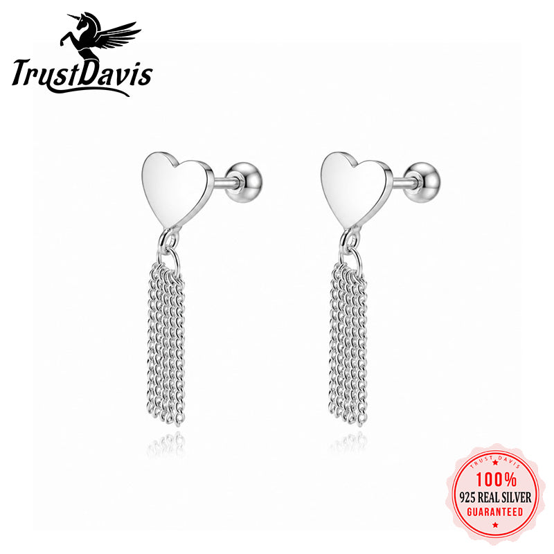 Fashion and Elegant Heart-shaped Tassel Earrings DS4935