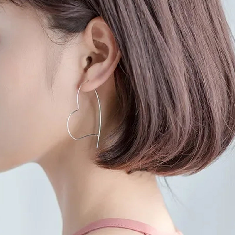 Jewelry Fashion Love Heart Hoop Earrings Gift DS135