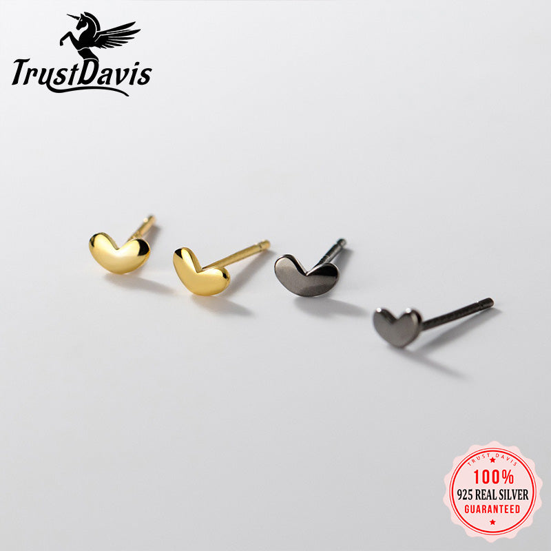 Simple Sweet Heart-shaped Love Earrings for Women Girls Jewelry Gift DS019