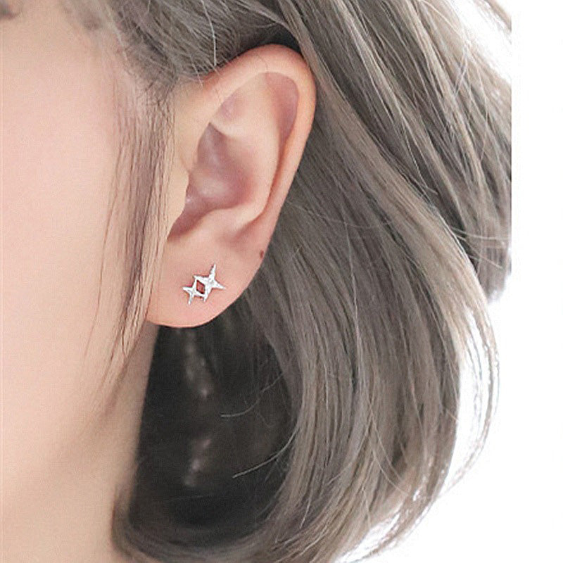 Fashionable Simple Double Star Stud Earrings for Women Girls Jewelry Gift DS4320
