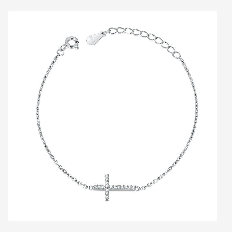 Fashion Sweet Simple Cross Dazzling CZ Bracelet DA1390