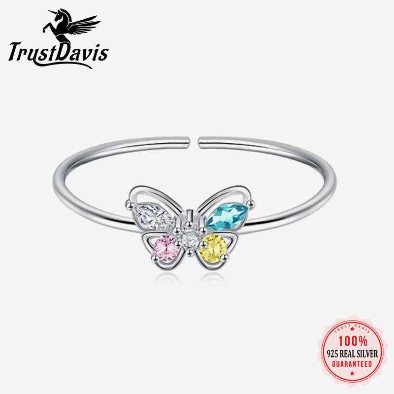 Butterfly Zircon Ring Cute Gift DA4182