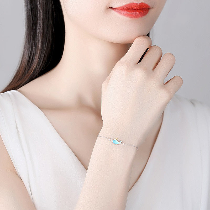 Simple Sweet Whale Bracelet for Women Girls Jewelry Gift DS4322