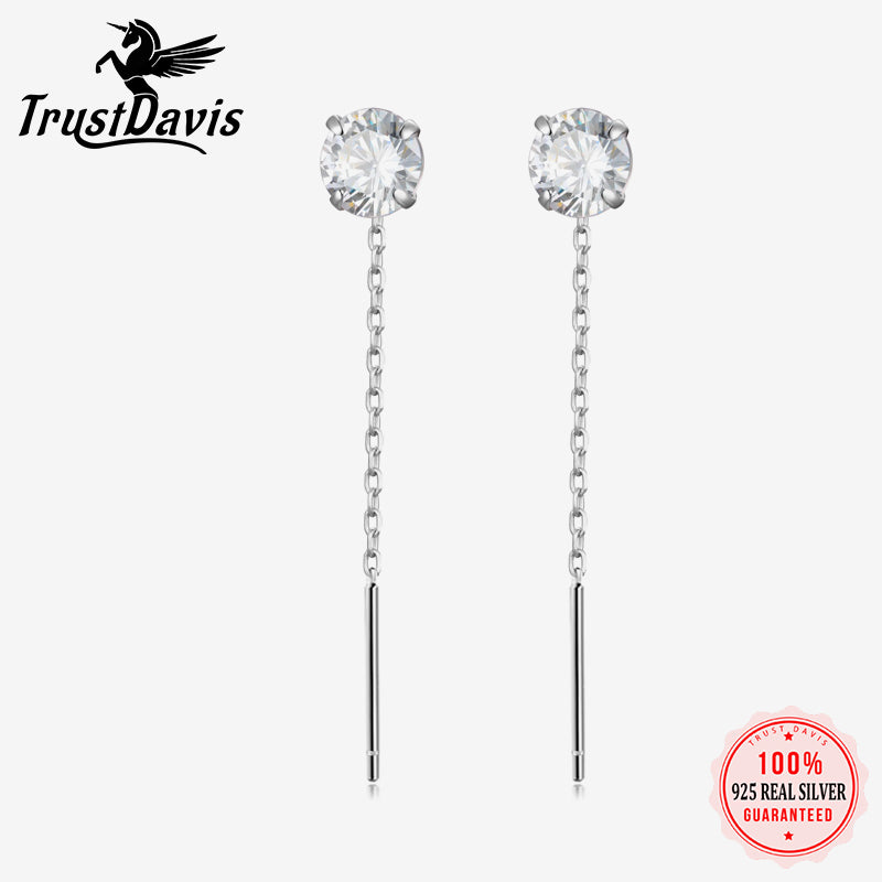 Ear Line Shiny Zircon Stones Drop Earring DS3434