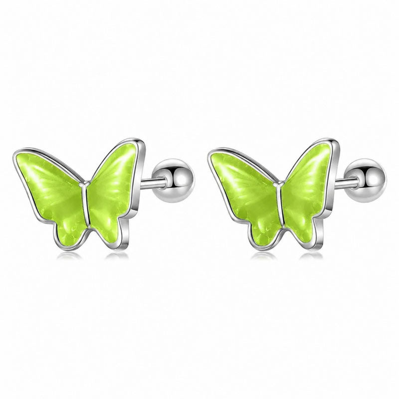 Colour Glaze Insect Butterfly Screw Earrings DF327