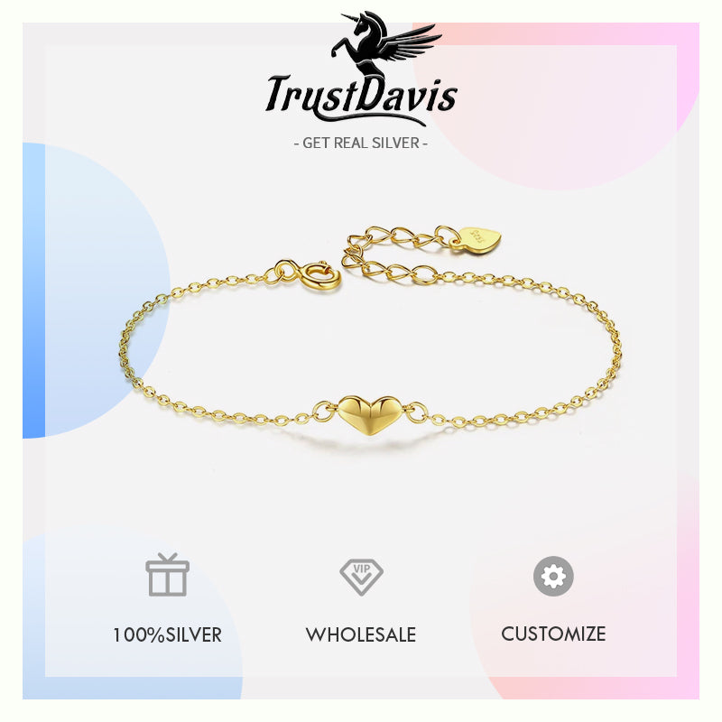Romantic Heart Fine S925 Bracelet Jewelry DA2843