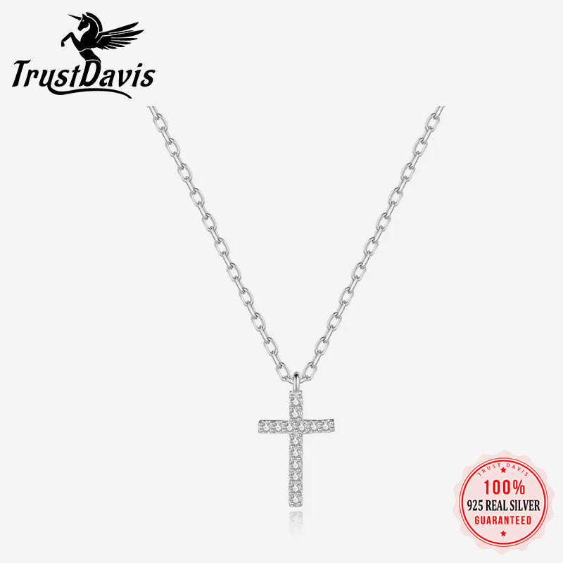 Cross Zircon Pendant Necklace DA635