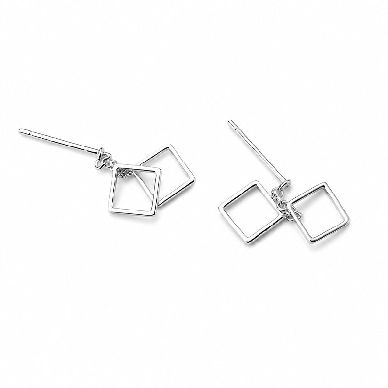 Linked Square Stud Earrings DA460