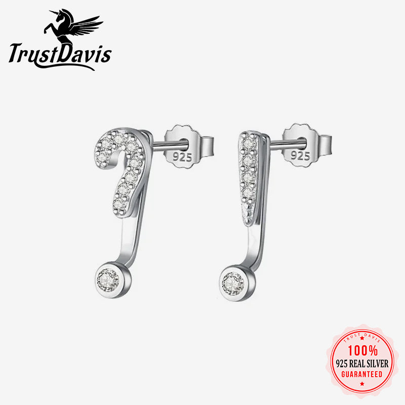 Fashion Sweet Asymmetric Mark CZ Stud Earrings DB025