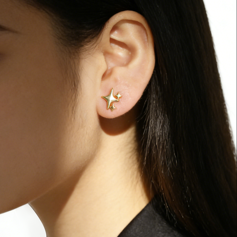 Sweet Star CZ Stone Charm Stud Earrings DA2487