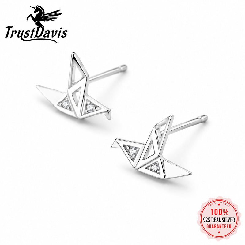 Small Papercranes Zioc Stud Earrings DA697
