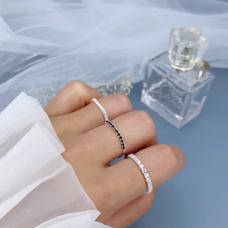 Fashion Sweet CZ Chain Ring Sizable DA2375