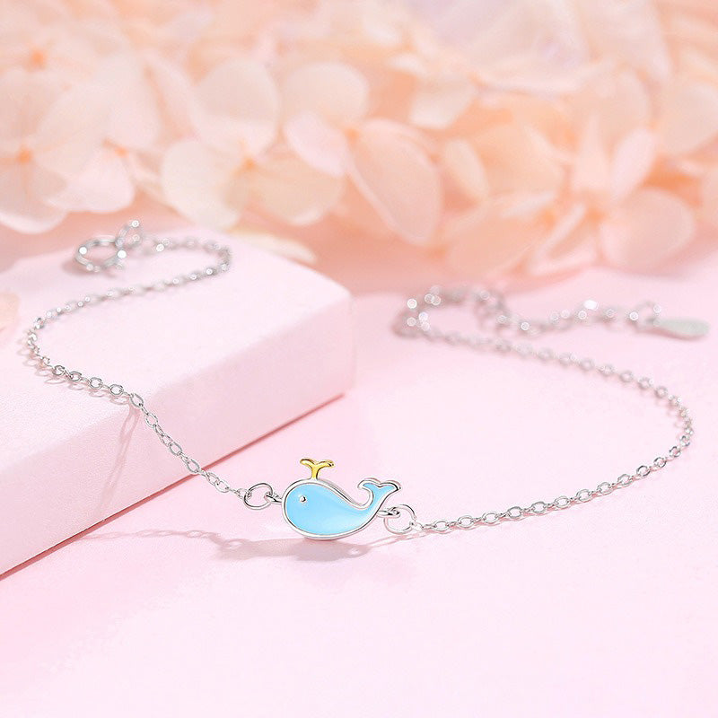 Simple Sweet Whale Bracelet for Women Girls Jewelry Gift DS4322