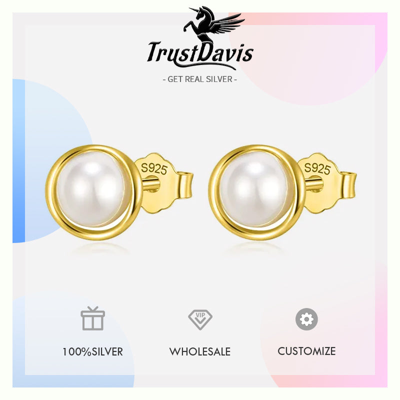 Synthetic Pearl Stud Earrings Birthday Gift DS3504