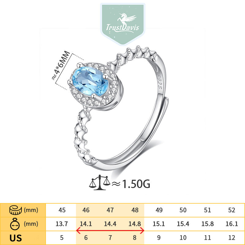 Fashion Sweet Natural Crystal Stone Adjustable Ring DS4422
