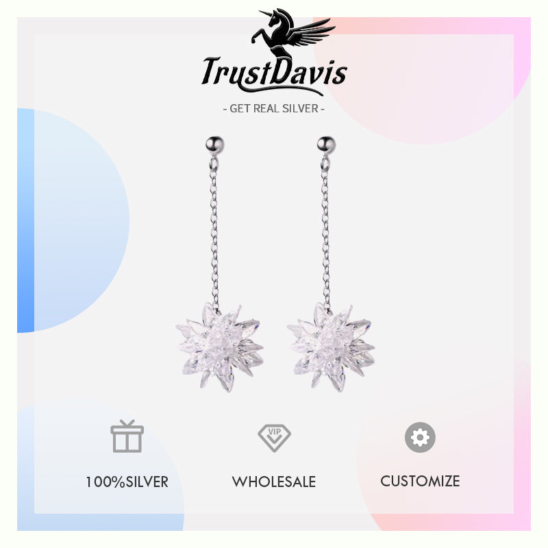 Sweet Dazzling Ice Crystal Flower Stud Earring DS2183