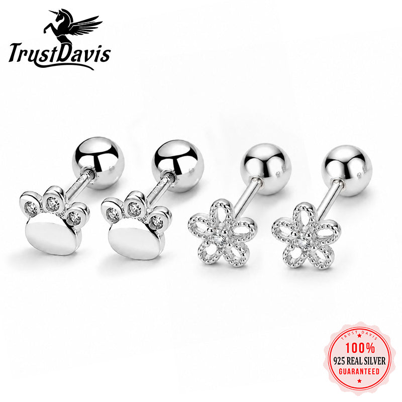 Fashion Flower Claws Screw Earring DA2194