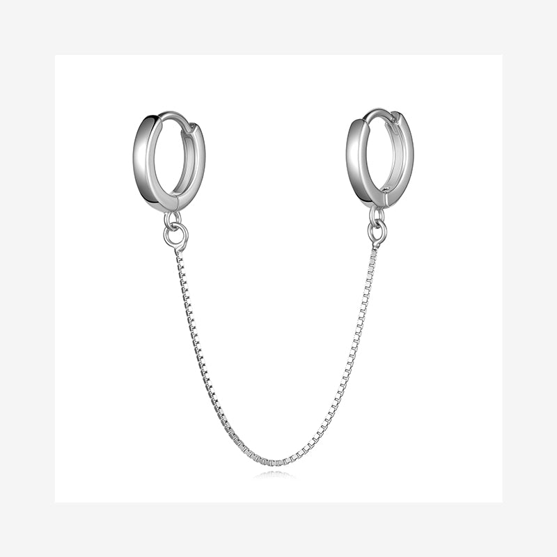 Fashion Box Chain Double Hoop Earrings DA2275