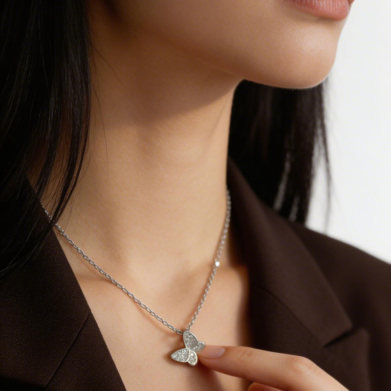 Necklace Butterfly Heart Pendant DS4036