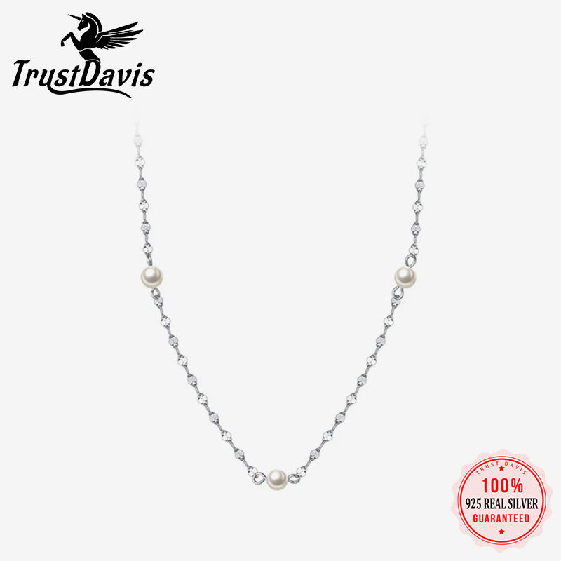 Fashion Synthesis Pearl Chain Clavicle Necklace DA2315