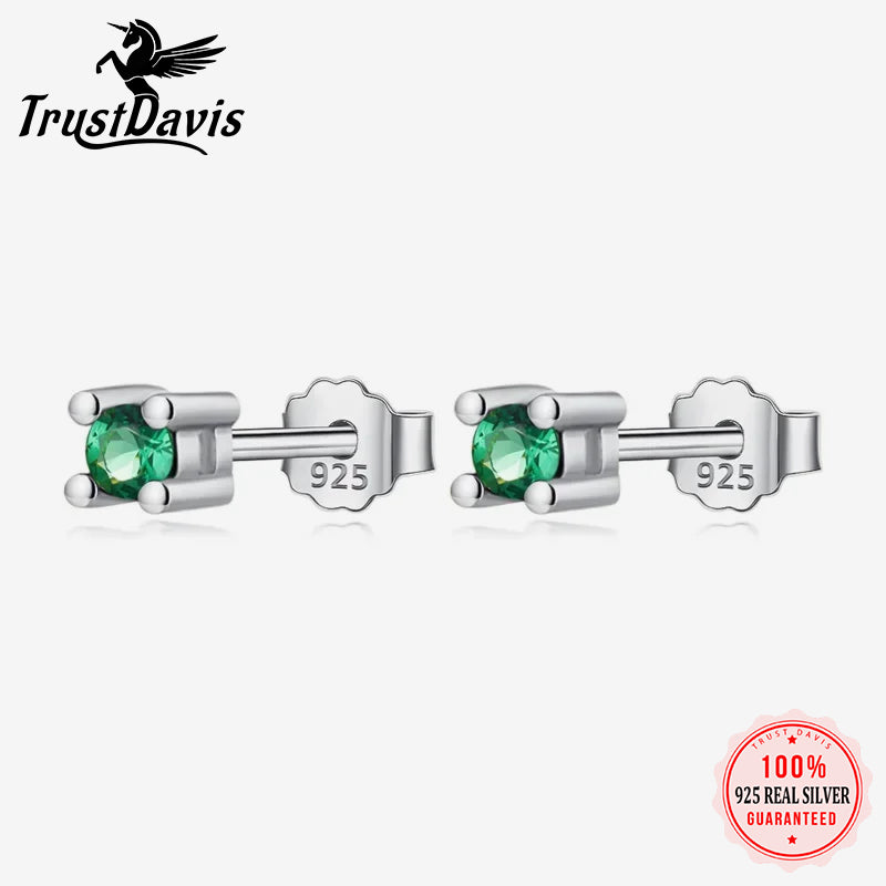 Fashion Mini Square Green CZ Stud Earrings DA2297