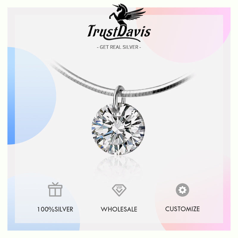 Sweet Dazzling 6mm CZ Pendant Necklace DS2108