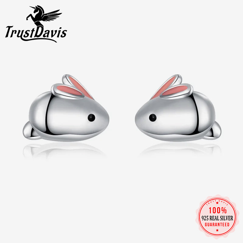 Romantic Rabbit Bead Screw Stud Earrings DS4033