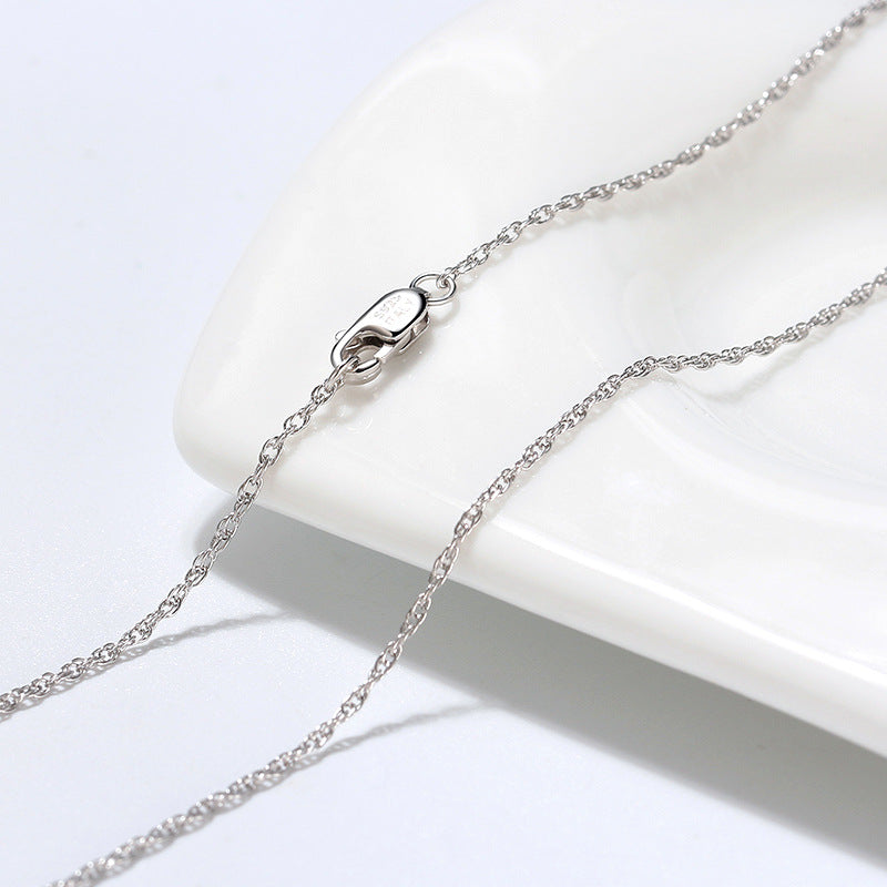 S925 sterling silver necklace twist rope clavicle chain DC28
