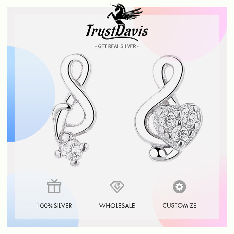 Fashion Musical Note Zircon Earrings for Women DS4673