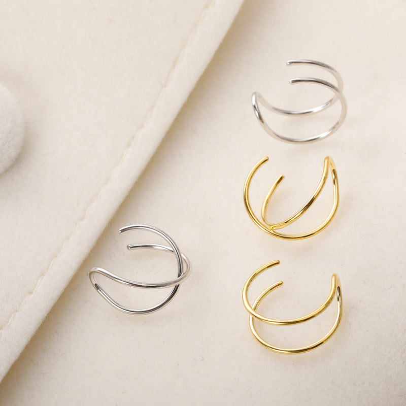 Trusta 100% 925 Sterling Silver Contracted Twist Ear Cuff Clip On Earrings For Women Girl Without Piercing Earings Jewelry DA457