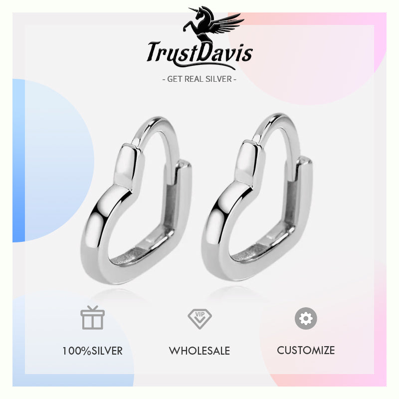 Heart Hoop Earrings Romantic Hollow Love Heart Earring DA2561