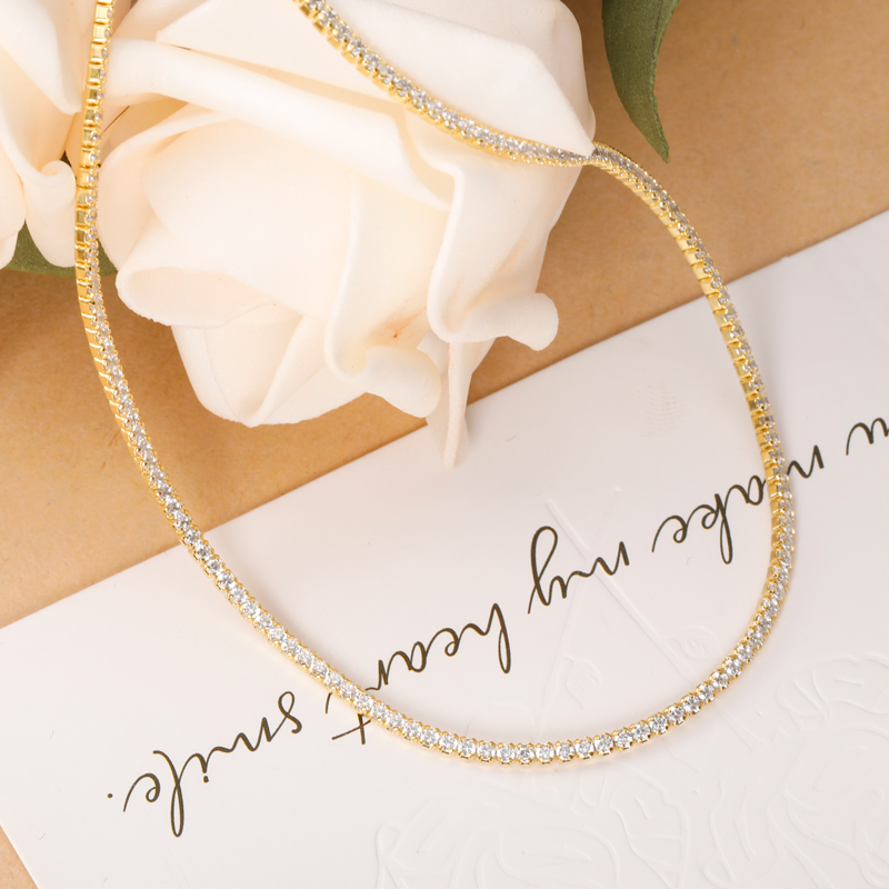 Temperament Sweet Choker Dazzling CZ Clavicle Necklace DS1869