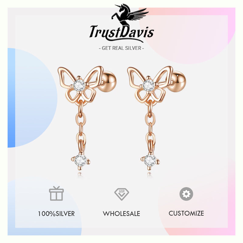 Elegant Fashion Butterfly Zircon Stud Earring DS4220