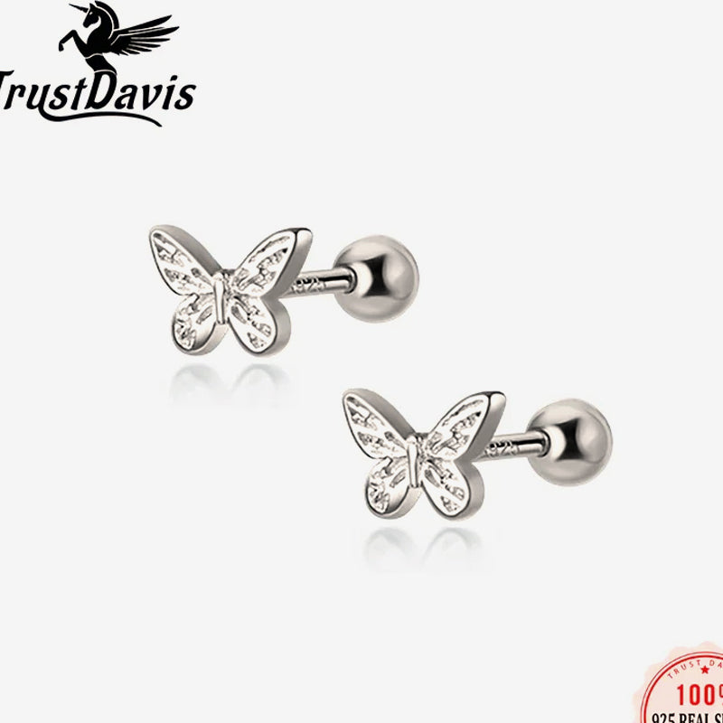 Sweet Insect Butterfly Screw Stud Earrings DA1897