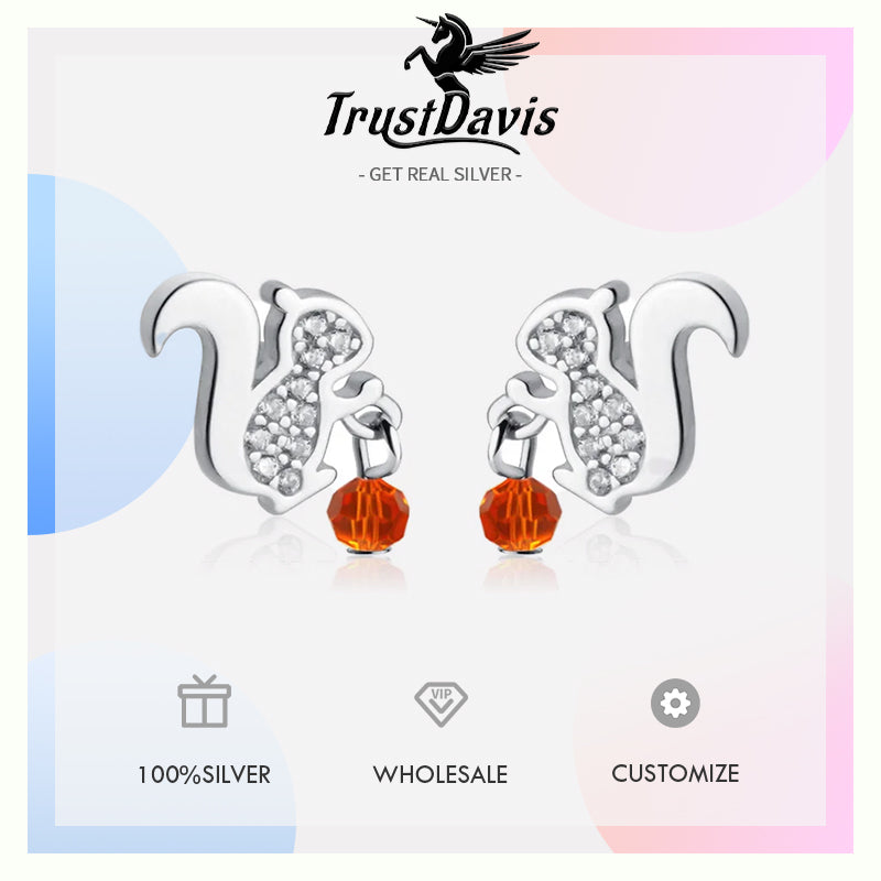 Sweet Little Squirrel Dazzling CZ  Earring DS2441