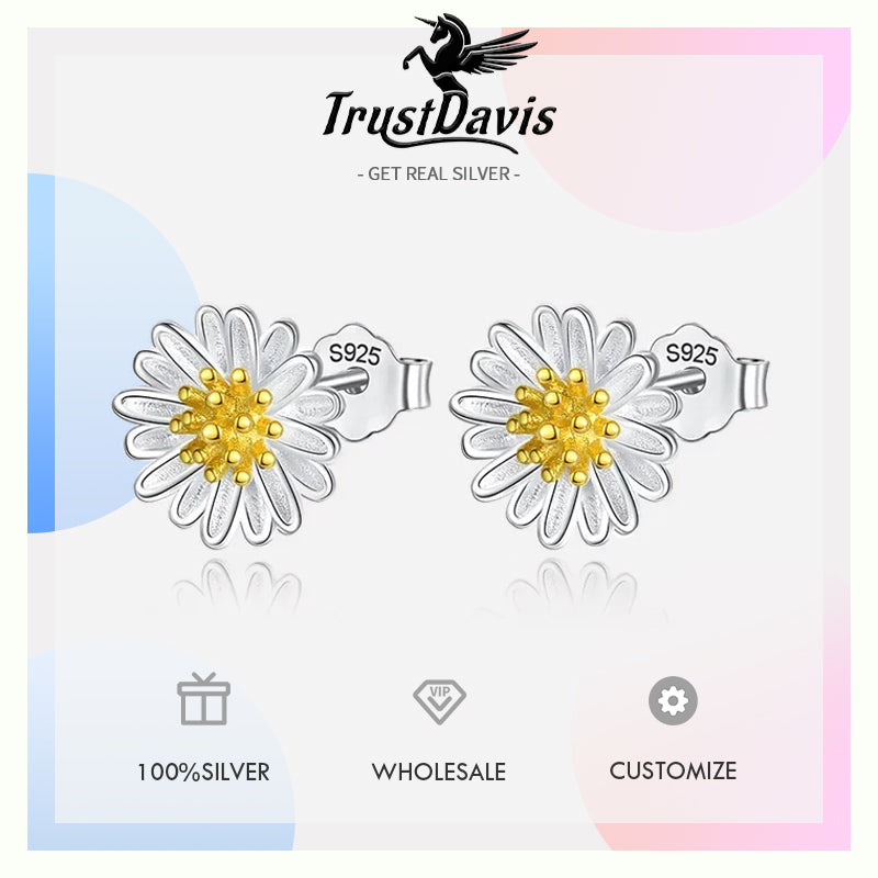 Sweet Daisy Flowers Stud Earrings DA905