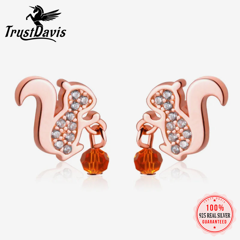 Sweet Little Squirrel Dazzling CZ  Earring DS2441