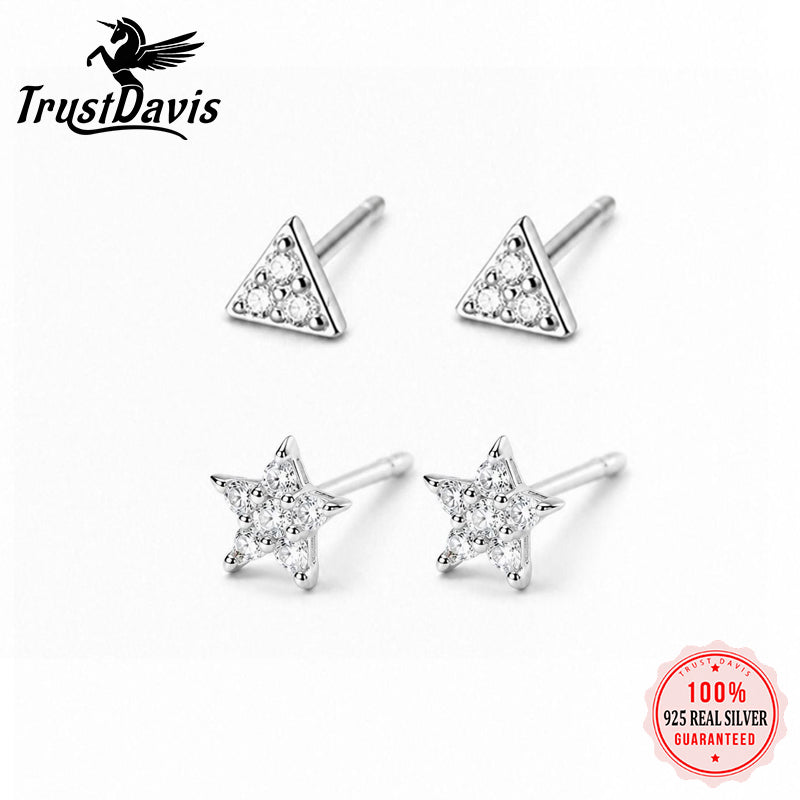 Triangle Square Stud Earrings  DA419