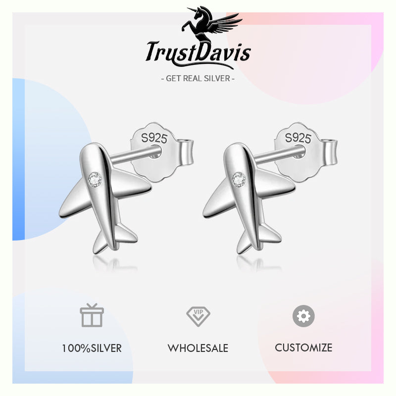 Aircraft Airplane Plane Stud Earrings DS222