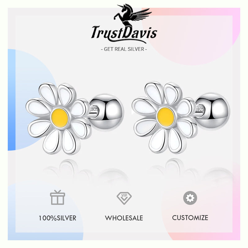 Sun Flower Screw Beads Stud Earrings DB1431