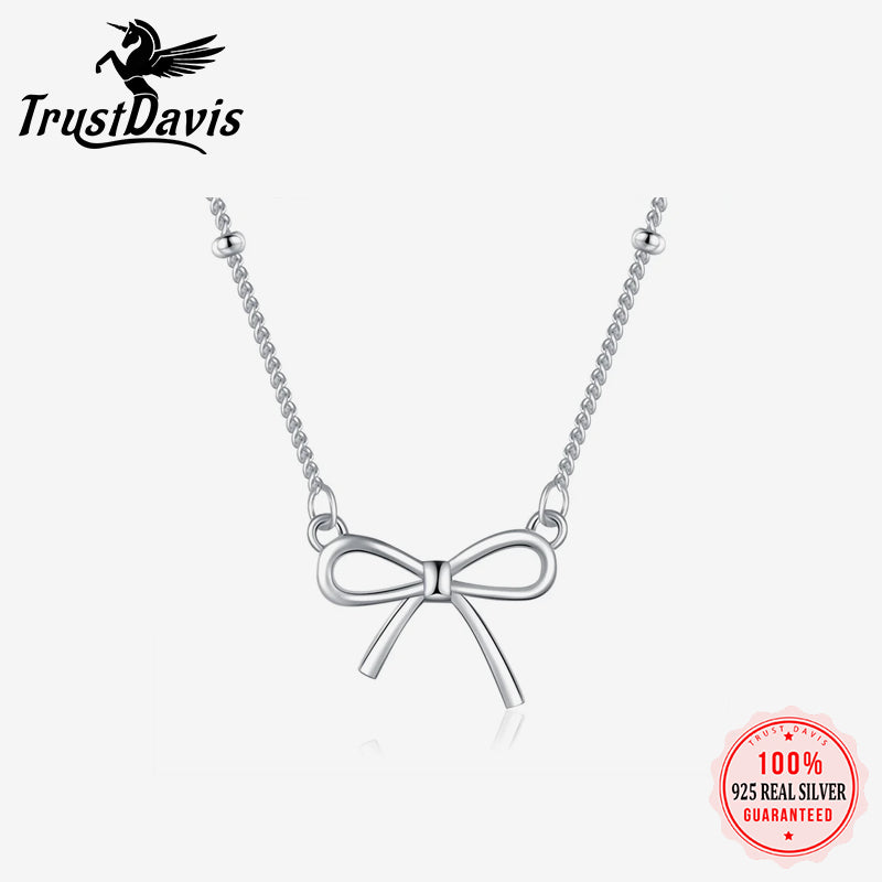 Simple Bowknot Short Clavicle Chain Necklace DE0003