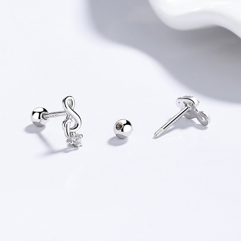Fashion Musical Note Zircon Earrings for Women DS4673