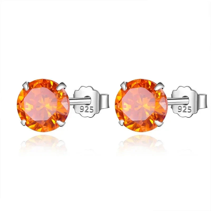 Sweet Round Zircon Colorful Earrings DS4084
