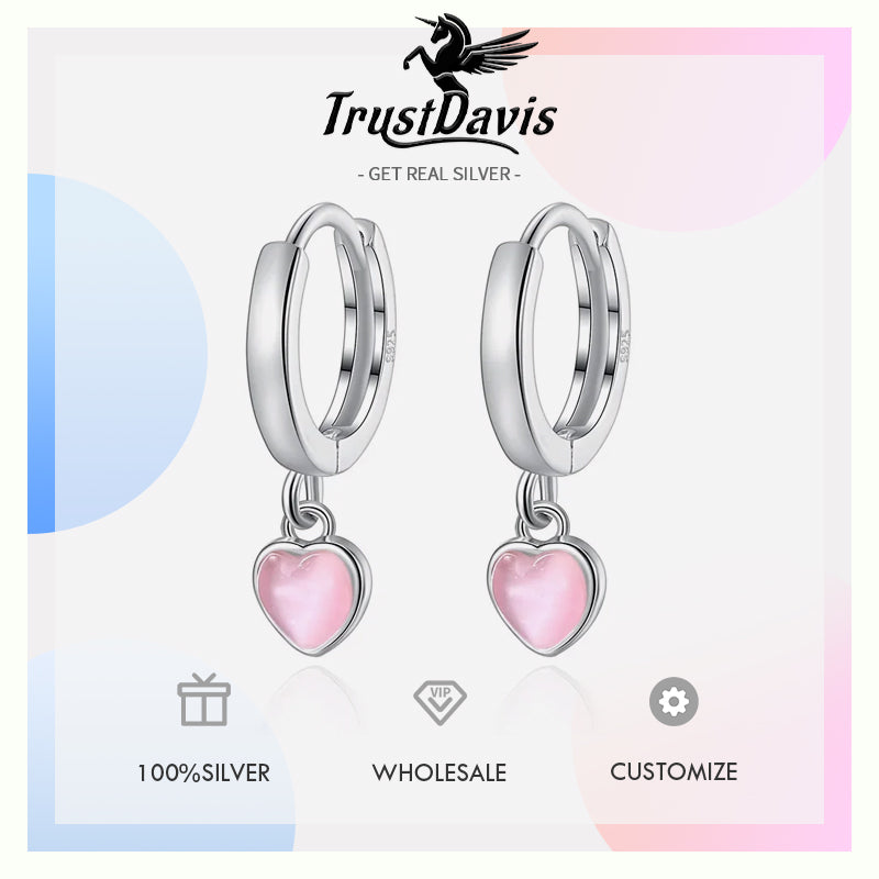 Fashion Sweet Heart Drop Charm Hoop Earring  DA2289