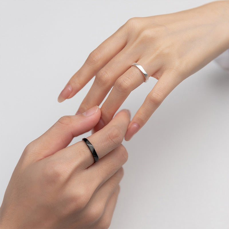 Simple Couple Rings Frosted Open Rings for Men and Women Jewelry Gift DS4321
